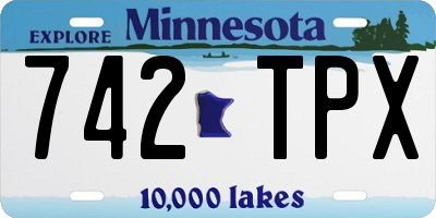 MN license plate 742TPX