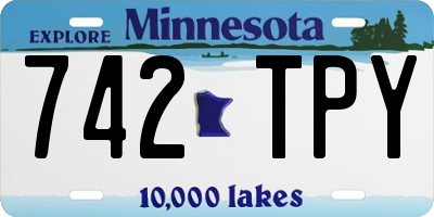 MN license plate 742TPY