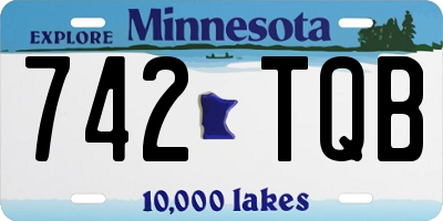 MN license plate 742TQB
