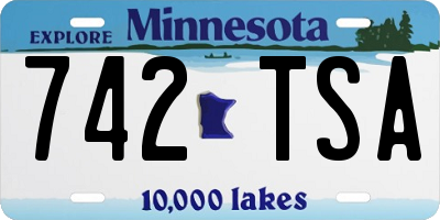 MN license plate 742TSA
