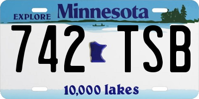 MN license plate 742TSB