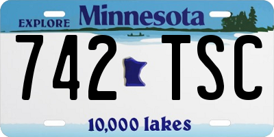 MN license plate 742TSC