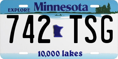 MN license plate 742TSG