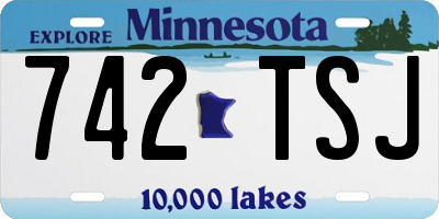 MN license plate 742TSJ