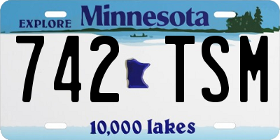 MN license plate 742TSM