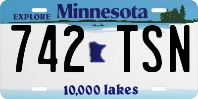 MN license plate 742TSN