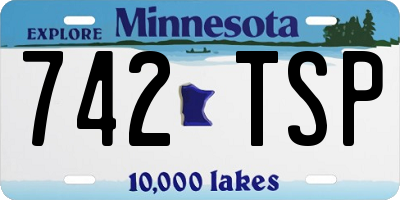 MN license plate 742TSP