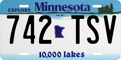 MN license plate 742TSV