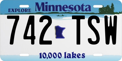 MN license plate 742TSW