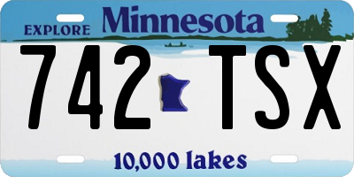 MN license plate 742TSX