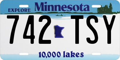 MN license plate 742TSY