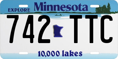 MN license plate 742TTC