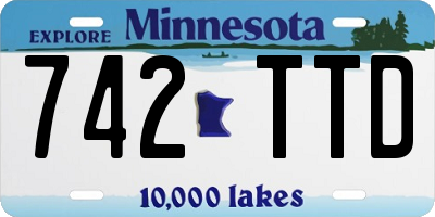 MN license plate 742TTD