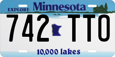 MN license plate 742TTO
