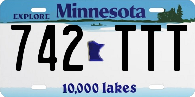 MN license plate 742TTT