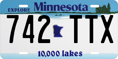 MN license plate 742TTX