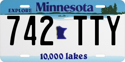 MN license plate 742TTY