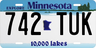 MN license plate 742TUK