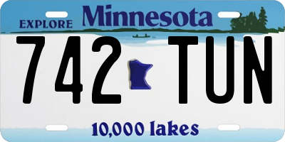 MN license plate 742TUN