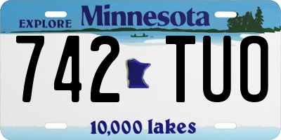 MN license plate 742TUO