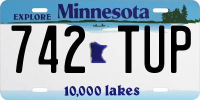 MN license plate 742TUP