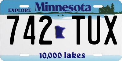 MN license plate 742TUX