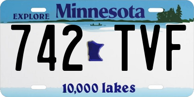 MN license plate 742TVF