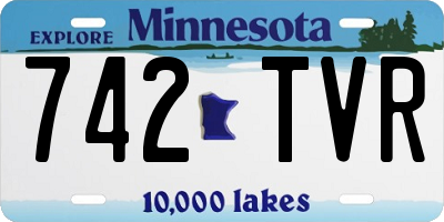 MN license plate 742TVR