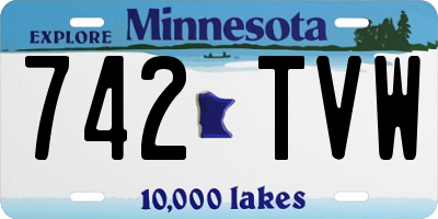 MN license plate 742TVW