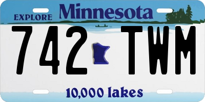 MN license plate 742TWM
