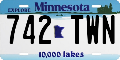 MN license plate 742TWN