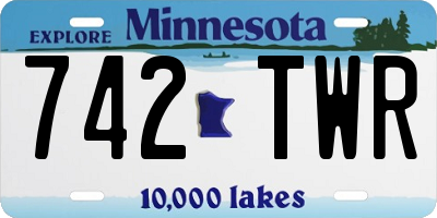 MN license plate 742TWR