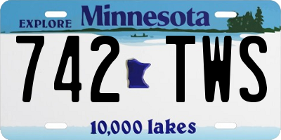MN license plate 742TWS