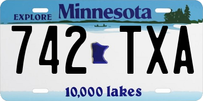 MN license plate 742TXA
