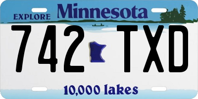 MN license plate 742TXD