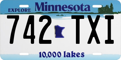 MN license plate 742TXI