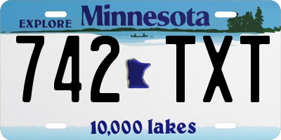 MN license plate 742TXT