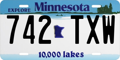 MN license plate 742TXW