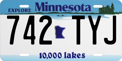 MN license plate 742TYJ