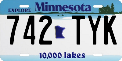 MN license plate 742TYK