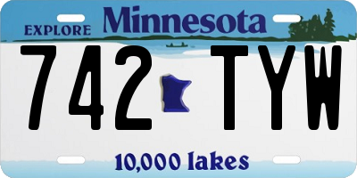 MN license plate 742TYW