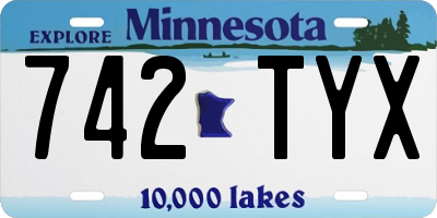 MN license plate 742TYX