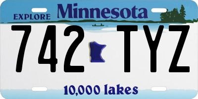 MN license plate 742TYZ