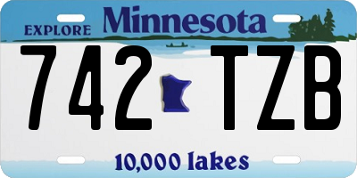 MN license plate 742TZB