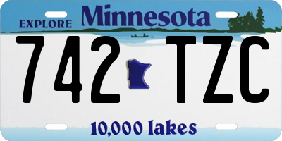 MN license plate 742TZC