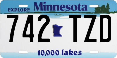 MN license plate 742TZD