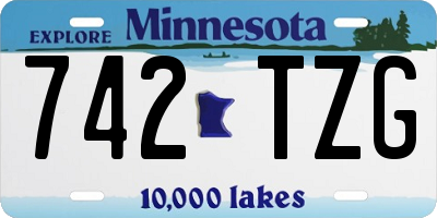 MN license plate 742TZG