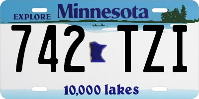 MN license plate 742TZI