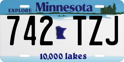 MN license plate 742TZJ