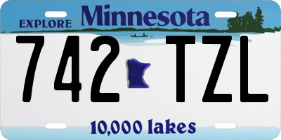 MN license plate 742TZL